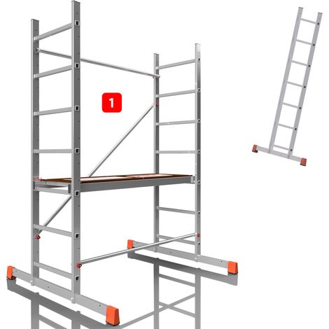 AluCombine 3.0 - 300, Arbeitshöhe 3m, Leiterngerüst & Traverse