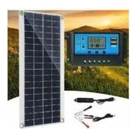 BARKBUSTERS Panneau solaire de 300 W, 12 V, avec kit de chargeur de contrôleur de charge solaire 60 A, idéal pour le camping-car, le yacht, les activités en plein air et l'éclairage de jardin. (1/4)