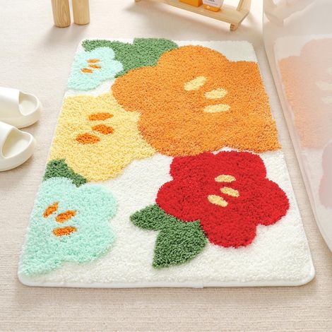 Niedlicher Badezimmerteppich, rutschfester Badezimmerteppich, weiche Duschmatte, saugfähige Mikrofaser-Bodenmatte für Kinderzimmer, Schlafzimmer, Küche, 40 x 60 cm (1/5)