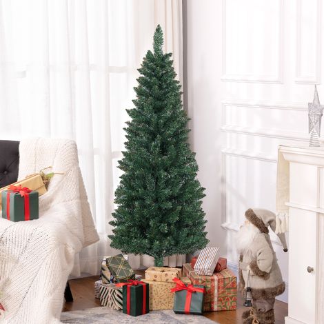 Albero di Natale a forma di matita da 150 cm con base pieghevole e 317 rami, ideale per camera da letto o ufficio (verde) (1/5)