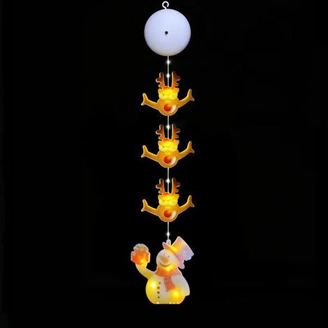 Guirlande à ventouse de noël en forme de cerf, bonhomme de neige, 55cm, lumières lumineuse pour fenêtre, 55cm, 8 Modes (1/3)