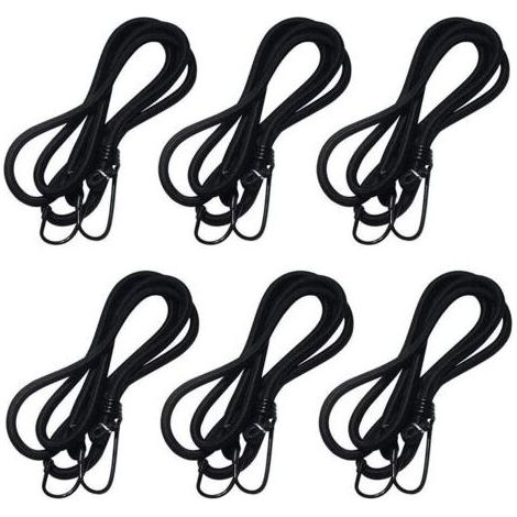 Lot de 6 Pièces Tendeur Elastique,Sandow Elastique,Tendeurs Universels avec Crochets, Tendeurs Élastiques en Caoutchouc, Tendeurs Extension 8mm de Diamètre (1/5)