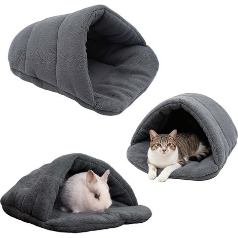 Guinea Pig House, Litpourhamster, House for Hamster, Guinea Pigs Small Stuffed Animal, Bed for Guinea Pig, For Dwarf Rabbits, Chinchillas, Bearded Agames and Lizards (Dark Grey) (1/5)