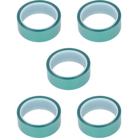 Lot de 5 rouleaux de ruban de masquage vert, largeur 33 mm, longueur 33 m, protection pour peinture au pistolet, ruban PET haute température (1/5)