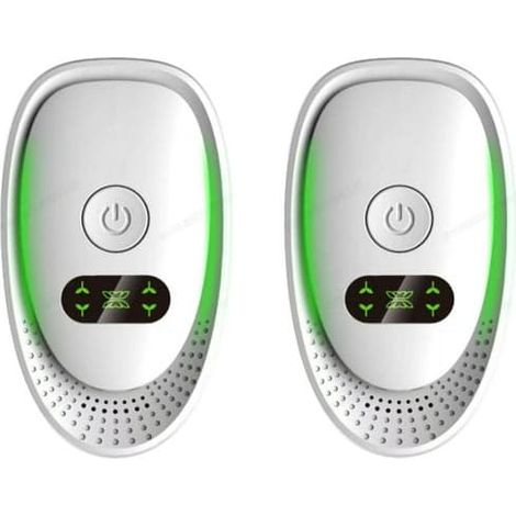 Purificateur d'air à brancher avec générateur d'ions négatifs – purifie efficacement l'air et élimine les odeurs, lot de 2 pour une utilisation domestique. (1/5)