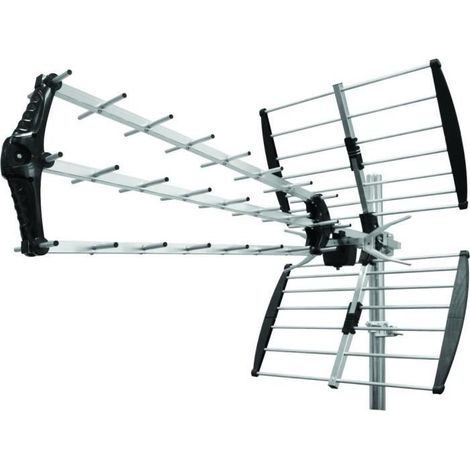 Antenne d'extérieur - Trinappe - Réception TNT 470 MHz - 18 dB - Filtre 4-5G intégré - 105 cm