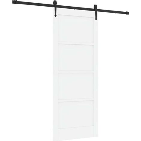 Porte coulissante ORKDAL, blanche, 83 x 202 cm, pin massif.