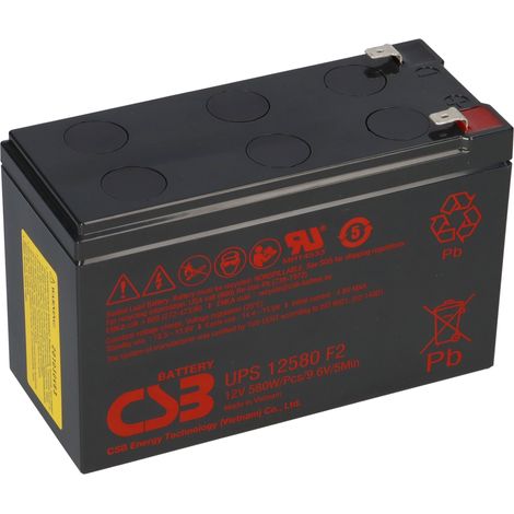 CSB UPS12580 Extreme High-Rate AGM Bleiakku 12V 9,4Ah 580 W Hochstromleistung gemäß Modell Anschluss gemäß Ausführung (1/5)