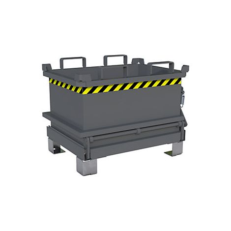 Contenedor con trampilla  capacidad 0,13 m³  gris ratón RAL
