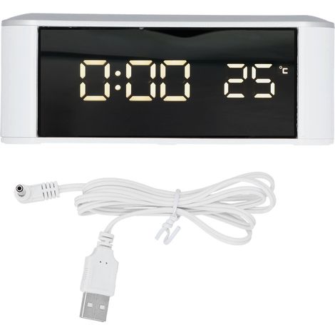 Réveil LED avec écran tactile, thermomètre intérieur, câble USB