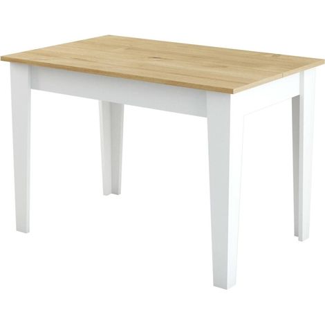 Table Fixe Heli, 6 Places, Forme Rectangulaire, 72x110x75h cm Blanc (1/4)
