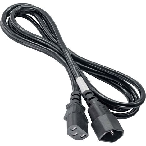 Akyga Strom Anschlusskabel [1x Kaltgeräte-Buchse C13 - 1x Kaltgeräte-Stecker C14] 1.80 m Schwarz