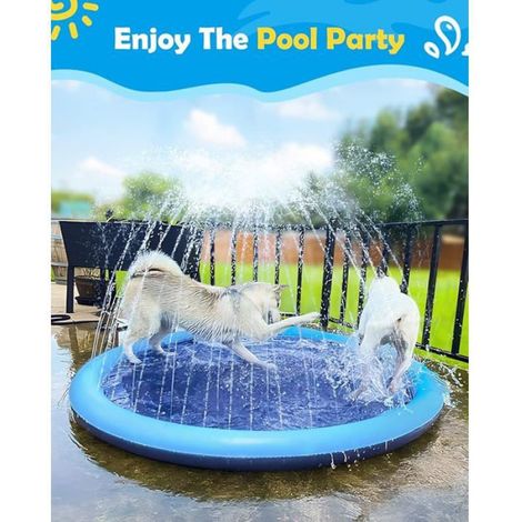 Tapis de jeu aquatique pour chiens de 59 pouces – Piscine antidérapante pour grands chiens – Jouet d'arrosage de 0,58 mm d'épaisseur (1/5)