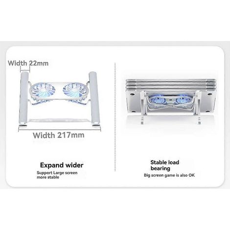 Support pliable pour ordinateur portable avec ventilateur de refroidissement, coussin de refroidissement gris (1/5)