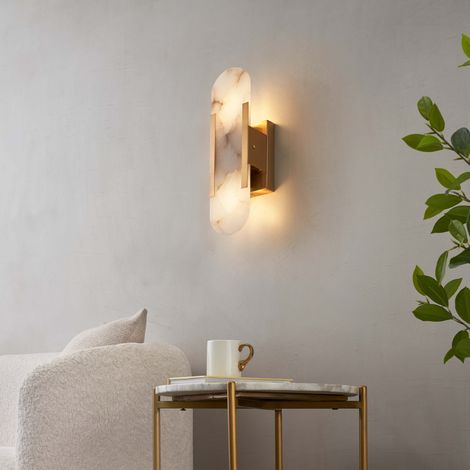 Applique chic métal doré et albâtre blanc - Enola (1/5)