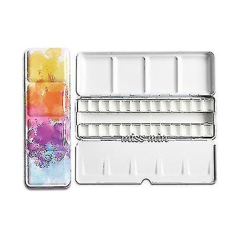 Aufbewahrungsbox aus Eisen für leere sternförmige Paletten mit 24/48 Fächern und halben Näpfchen für Aquarell-/Öl-/Acrylfarben. (1/4)