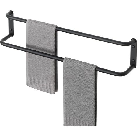 1 - Porte-serviettes - Acier inoxydable - Barre murale de 70 cm - Résistant à la corrosion pour salle de bain et cuisine - Noir - 70x5cm (1/5)