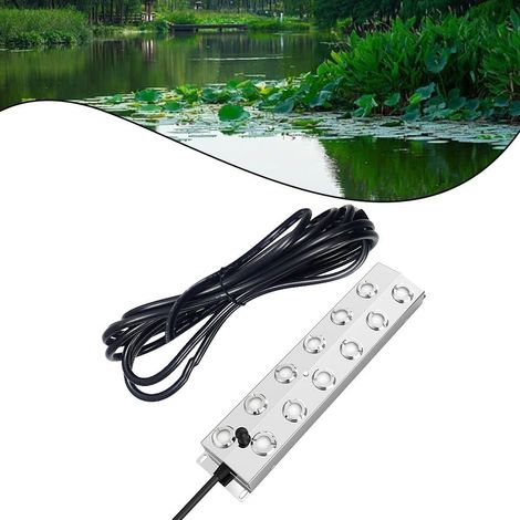 Brumisateur avec 12 têtes, capacité d'évaporation de 9 000 ml/h, câble de 5 m, pour brumisateur en acier inoxydable 304 pour extérieur jardin et piscine, design à faible bruit (1/5)