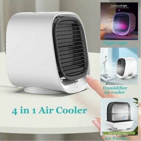 Climatiseur mobile silencieux 3 en 1 – Refroidisseur d'air avec humidificateur – 3 vitesses – Pour espaces réduits – Niveau sonore 50 dB - AIRE 3 EN