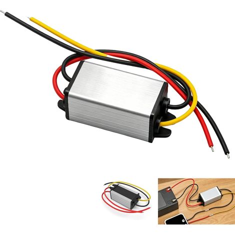Convertisseur DC DC Abaisseur, Convertisseur de Tension 24V vers 12V 5A, Régulateur Réducteur de Tension DC DC Entrée 15V-40V, Module Étanche IP68 en Aluminium Véhicule, Sécurité, Télécommunications (1/5)