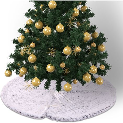 Tapis de sol décoratif sapin de Noël artificiel en peluche de 75 cm (1/4)