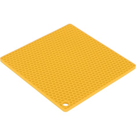 Tapis isolant en silicone alimentaire anti-brûlure, épais, pour four à micro-ondes, usage en cuisine (jaune) (1/5)