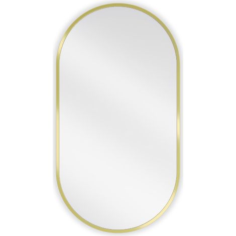 Miroir de salle de bain ovale Mexen Loft 75 x 40 cm, cadre doré - 9851-075-040-000-50 (1/5)