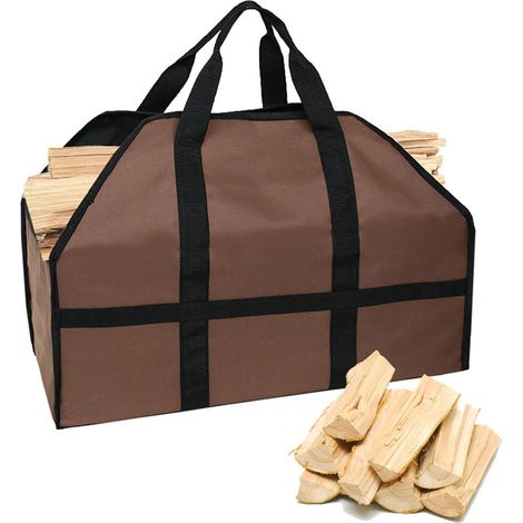 Large Firewood Basket for Firewood - 600D Oxford Waterproof Foldable Firewood Storage Bag with Handle, Multifunction Firewood Storage Bag, Carry Bag (1/5)