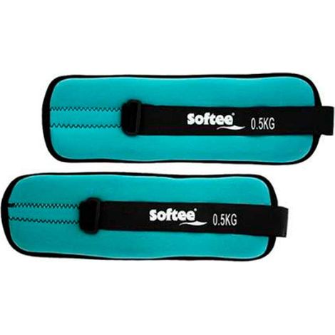 JUEGO TOBILLERAS/MUÑEQUERAS LASTRADAS - 0.5 KG - CELESTE