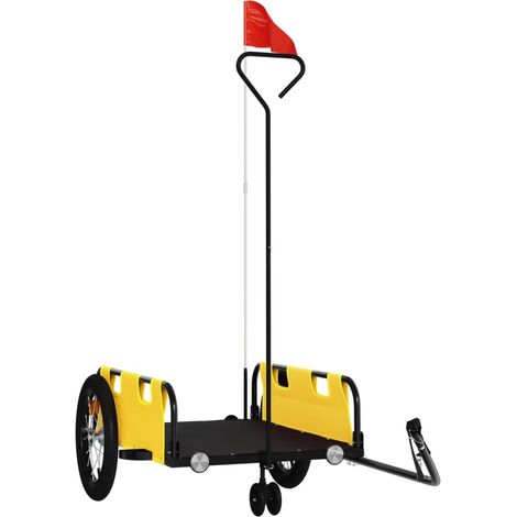 Remorque de vélo jaune tissu oxford et fer (1/5)