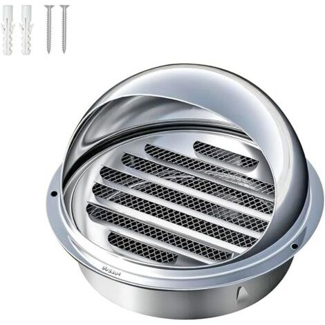 Pair Ventilation Grille, Grille D'aération en Acier Inoxydable, Ronde Grille Ventilation Hotte, Grilles de Ventilation Sphériques, 200mm (1/5)