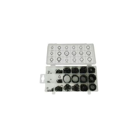 Circlip, 300 clips pour anneau élastique, circlip d'arbre, noir, type C, pour la fixation de circlips externes de roulements, engrenages et poulies (3-32 mm) (1/3)