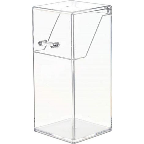 Organisateur de pinceaux de maquillage et de bijoux en acrylique transparent avec couvercle, adapté à la coiffeuse, à la chambre et à la salle de bain (perles et pinceaux non inclus). (1/5)