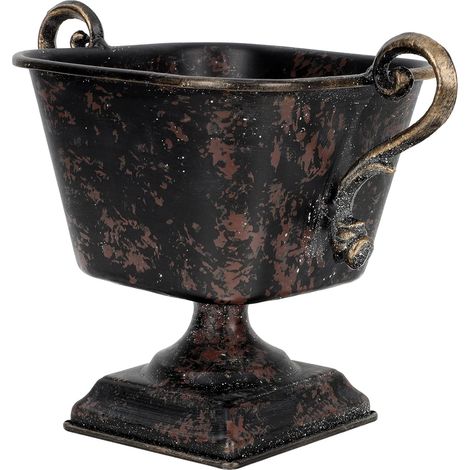 Vintage Eisen Blumentopf im Retro Stil mit Praktischem