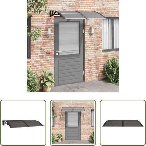 Protection contre la pluie - Auvent de porte Noir 150x100 cm Polycarbonate (1/5)