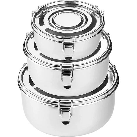 Boîte de conservation alimentaire en acier inoxydable de haute qualité 304, étanche et anti-odeurs (1/5)