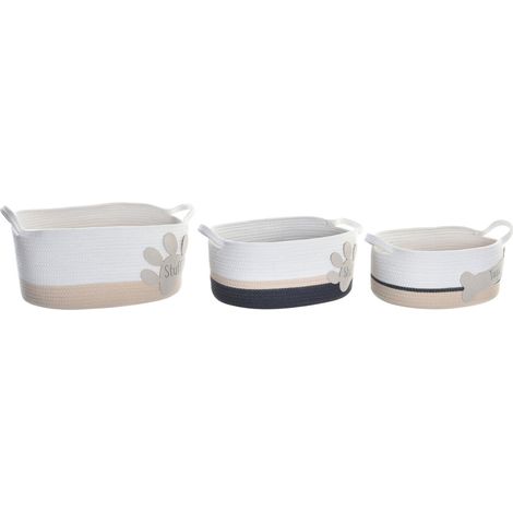 Cesta Set 3 Algodon 60X31X25 Blanco DC194444 (1/3)