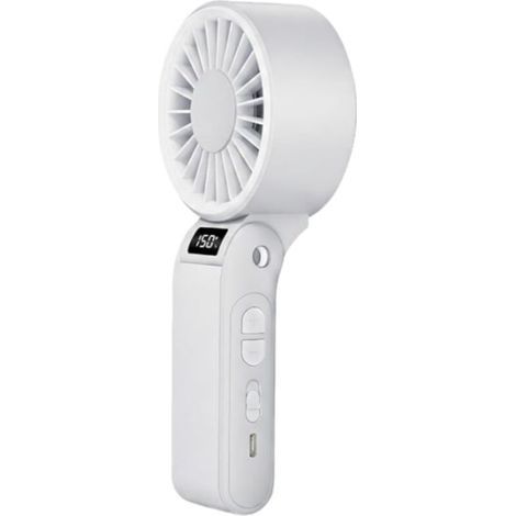 Ventilateur portable rechargeable avec 150 vitesses turbo, affichage LED intégré, idéal pour voyages, maquillage et camping (1/5)