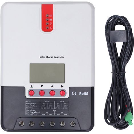 Contrôleur de Charge solaire MPPT, haute efficacité de suivi, régulateur multi-protection et de décharge 30A 12V 24V (1/5)