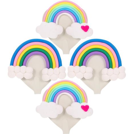 Lot de 4 petits crochets adhésifs en forme d arc en ciel en (1/5)
