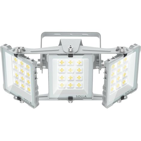 Projecteur LED extérieur 150W 2025 Plus Nouvelle Version Mis à Jour, 15000 LM, Blanc Lumière du Jour 6000K, Étanche IP66, 3 Têtes Réglables, Éclairage de Sécurité Extérieur pour Cours, Gris