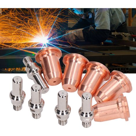 Lot de 10 consommables pour torche plasma PT60 : électrode 52582, buse 51313 (1/5)