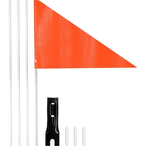 Drapeau De Sécurité Vélo - 1,8 M - Fibre De Verre - Double Face Orange - Remorque Enfant Adulte (1/5)