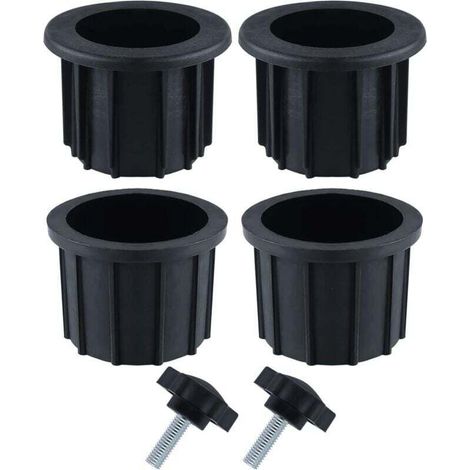 2 Ensembles (6 pièces) Accessoires Parasol Balcon, 4 Anneaux de Trou de Parapluie et 2 Vis à Bouton à Main, Accessoires de Support de Parapluie pour Table de Terrasse Balcon Terrasses (Noir) (1/4)