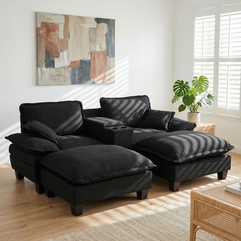 Modulares Sofa mit Stauraum, USB und Getränkehaltern OKMYHOME (1/5)