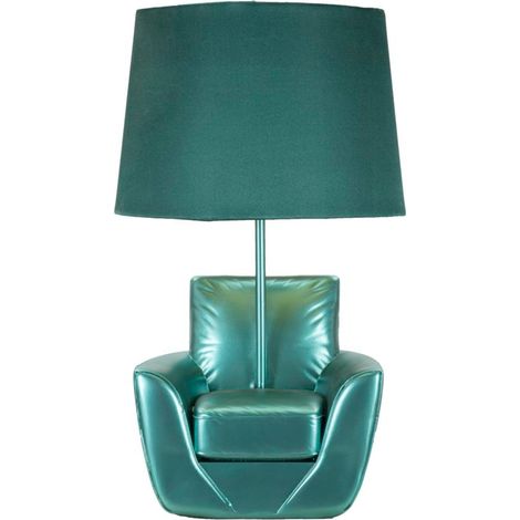 Lampada da comodino in resina turchese, Ø26x43 cm – Midcentury (1/5)