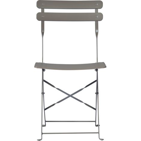 Silla de jardín plegable con estructura de hierro gris tórtola - Urbino