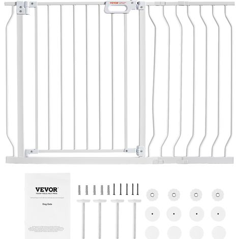 VEVOR Cancelletto di Sicurezza per Bambini Larghezza Espandibile 749-1178 mm Altezza 762 mm Cancello di Sicurezza per Bambini per Scale Porte Corridoi Senza Forare Ampia Apertura a 180° Colore Bianco (1/5)