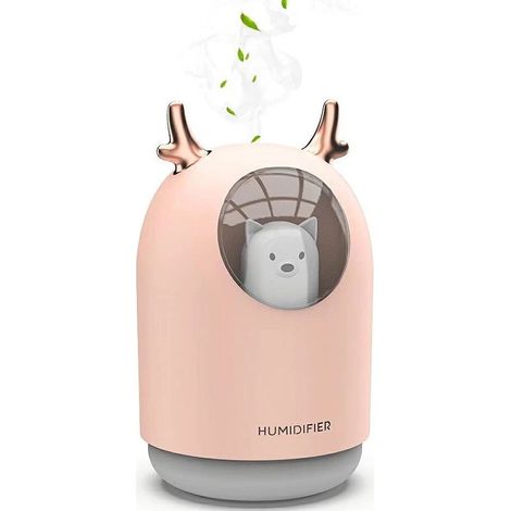 Humidificador ultrasónico para habitación infantil con difusor de fragancias, humidificador ambiental con 7 colores de luz LED, funcionamiento silencioso, apagado automático después de 12 horas, alime (1/5)