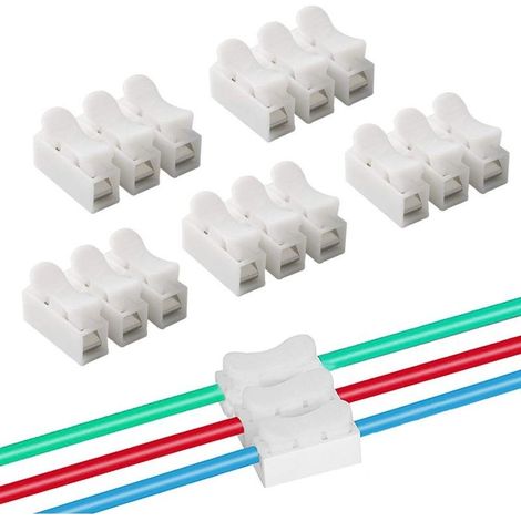 60Pcs CH3 Quick Spring Connector, Quick Connect Terminal Block, Spring Wire Connector, Wire Clamp Spring Connector, for LED Strip Light Wire (1/4)